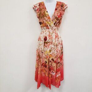 Vintage‎ Chris Mclaughlin Womens Y2K Floral Fairy Midi Dress Size 10 Feminine